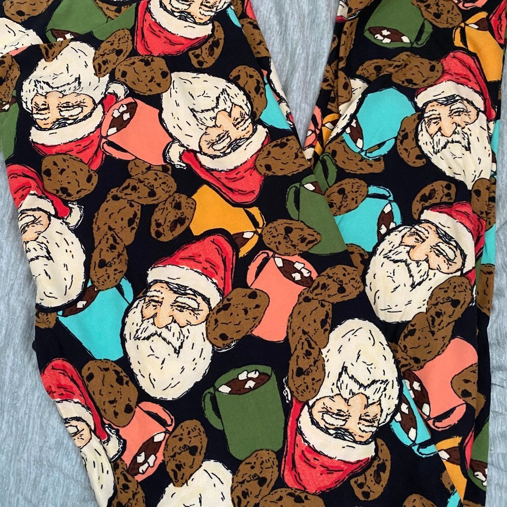 lularoe TC Leggings - x-mas santas w/cookies and cocoa
